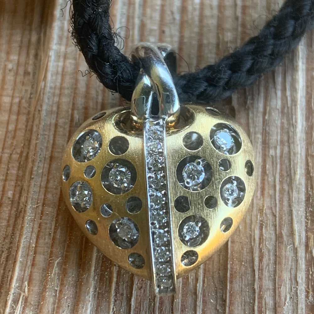 Natasha C * 14k Gold & Diamond * Stunning Heart Pendant Necklace